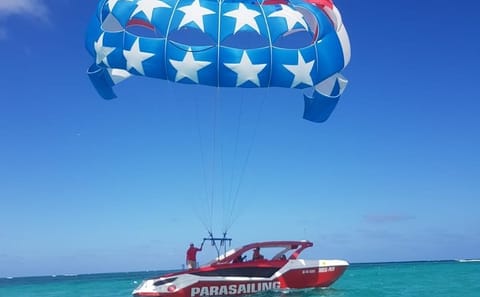 Parasailing Adventure Over Punta Cana's Coastline