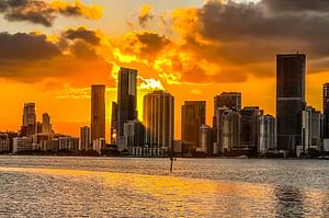 Miami Skyline Sunset Cruise of Biscayne Bay on a luxury yacht 