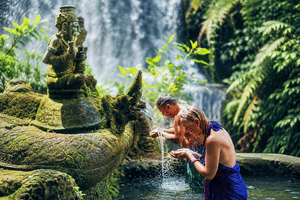 Purification Holy Bath at Beji Gria Waterfall