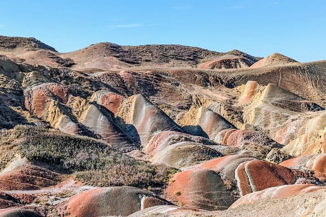 Real Rainbow mountains in Georgia