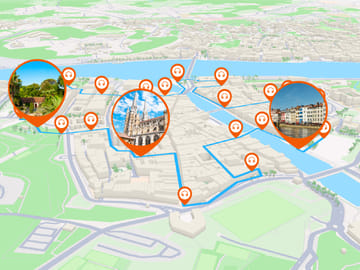 Complete circuit: A historic loop at the confluence of the Nive and the Adour rivers.