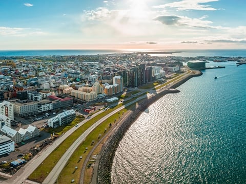 Aerial view of Reykjavik City