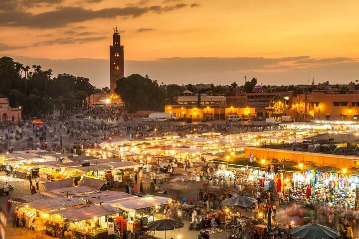 Jemaa el-Fnaa, located in Marrakech's Medina, is a vibrant square and marketplace brimming with energy. Known for its lively atmosphere, it hosts a kaleidoscope of activities, from traditional street