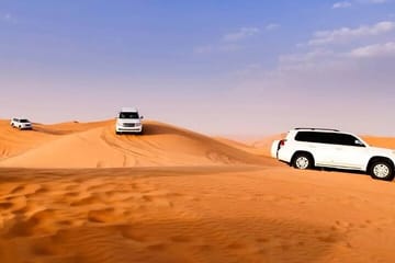 Morning Desert Safari with Camel Farm and Sandboarding in Dubai