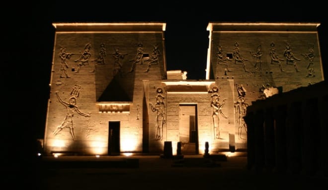 Philae temple at night, Deluxe Tours Egypt, Deluxe Travel Egypt, aswan, Philae temple