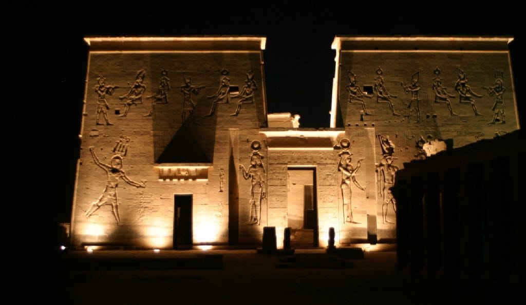 Philae temple at night, Deluxe Tours Egypt, Deluxe Travel Egypt, aswan, Philae temple