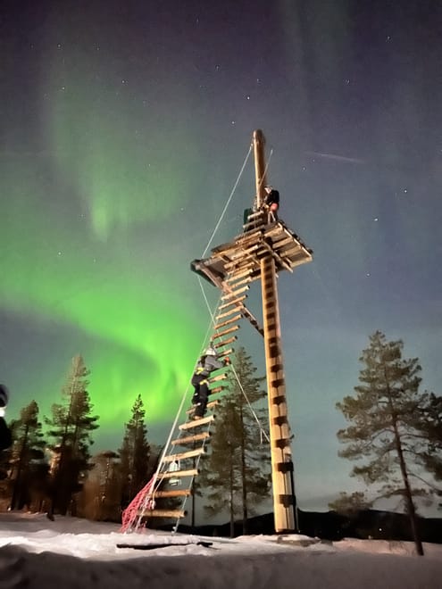 Aurora Adventure: Zipline & climbing adventure under the northern lights