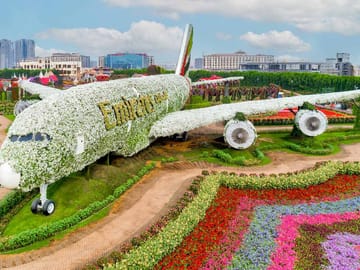 Visit Dubai Miracle Garden and Global Village with Transfers