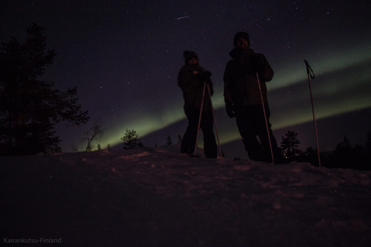 Snowshoeing Under the Auroras 2