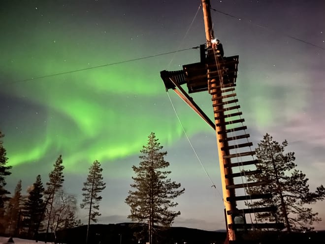 Aurora Adventure: Zipline & climbing adventure under the northern lights