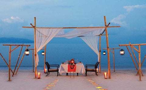 Romantic Dinner on the Beach at Melati Beach Resort, Ko Samui
