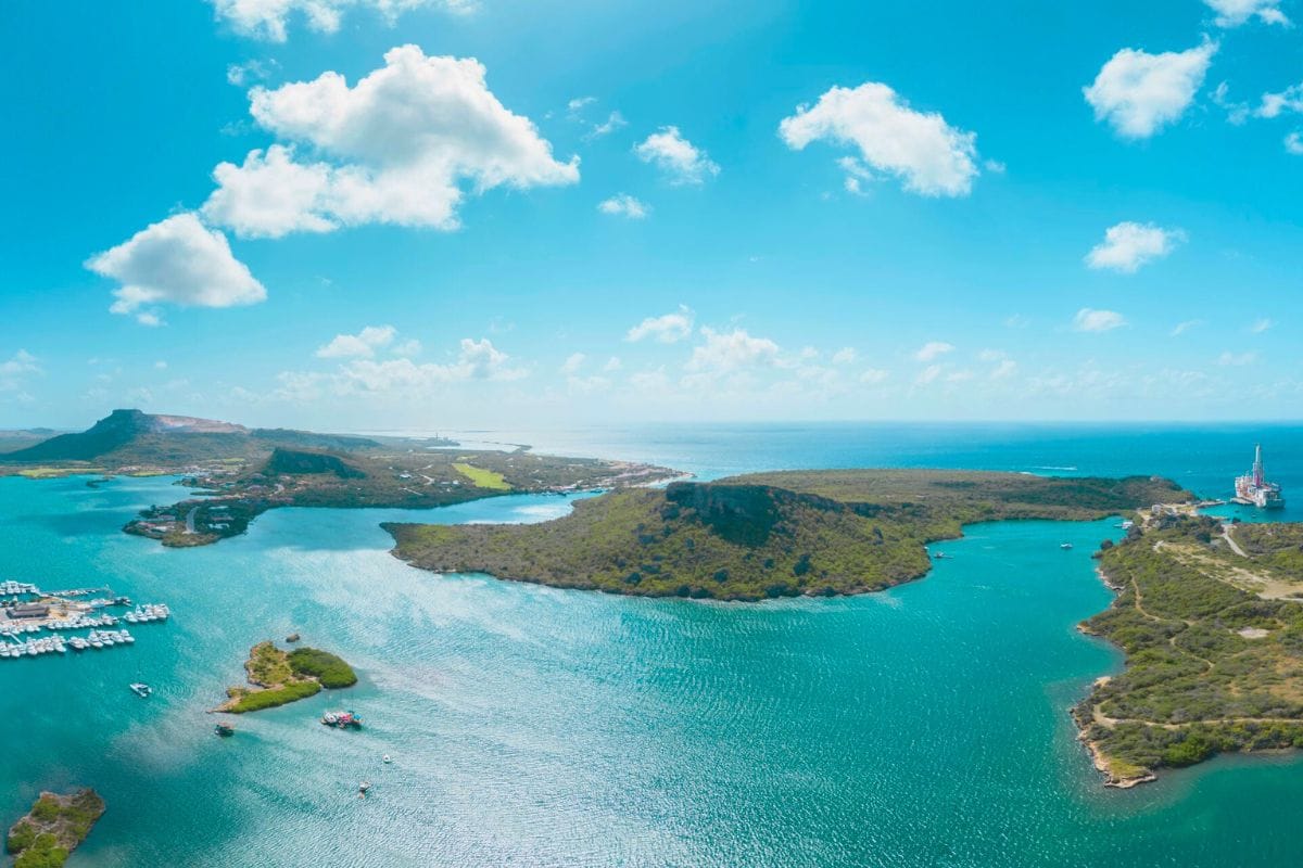Eagle view on beautiful Spanish Waters