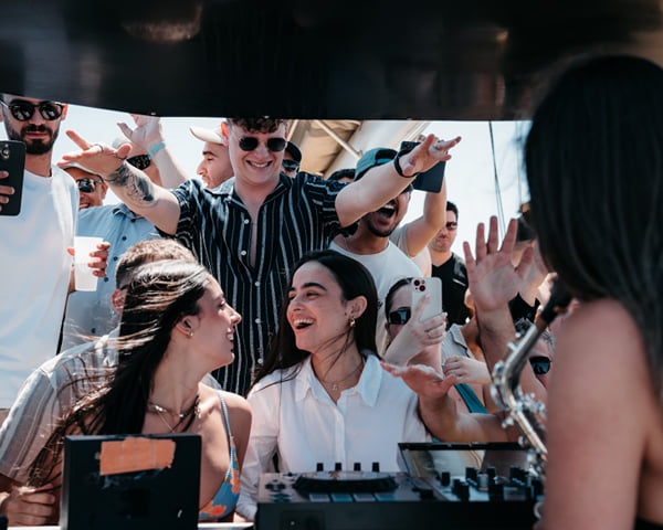 Dancing around the DJ booth