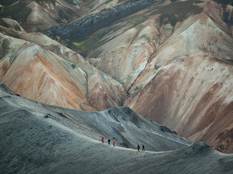 Multicolour landscape close to Landmannalaugar. Photocredits: Alastair Humphries.