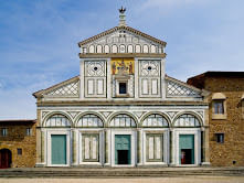 View of the façade of the San Miniato al Monte church