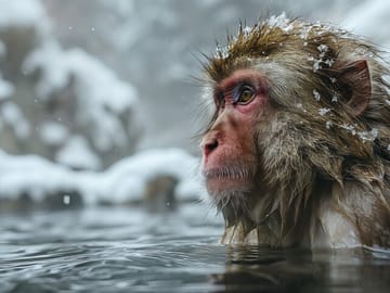 A monkey in Snow Monkey Park