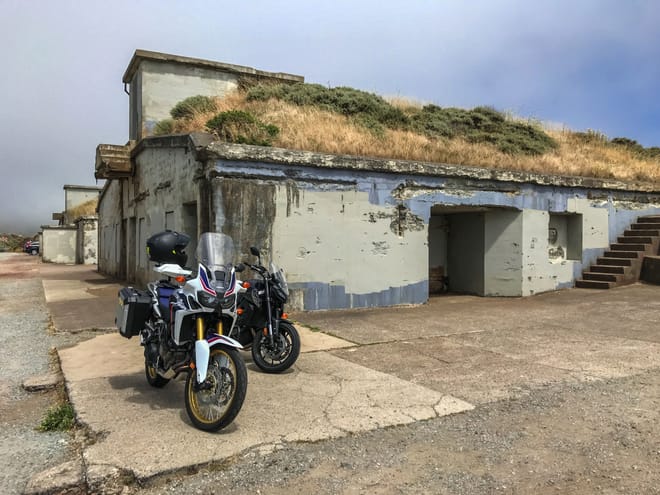 The Golden Gate & Marin motorcycle tour takes riders via Marin headlands and WWII bunkers from San Francisco