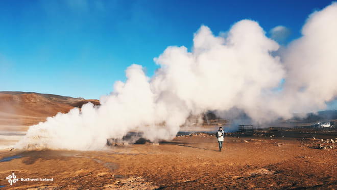 Smoke at Geysir geothermal area
