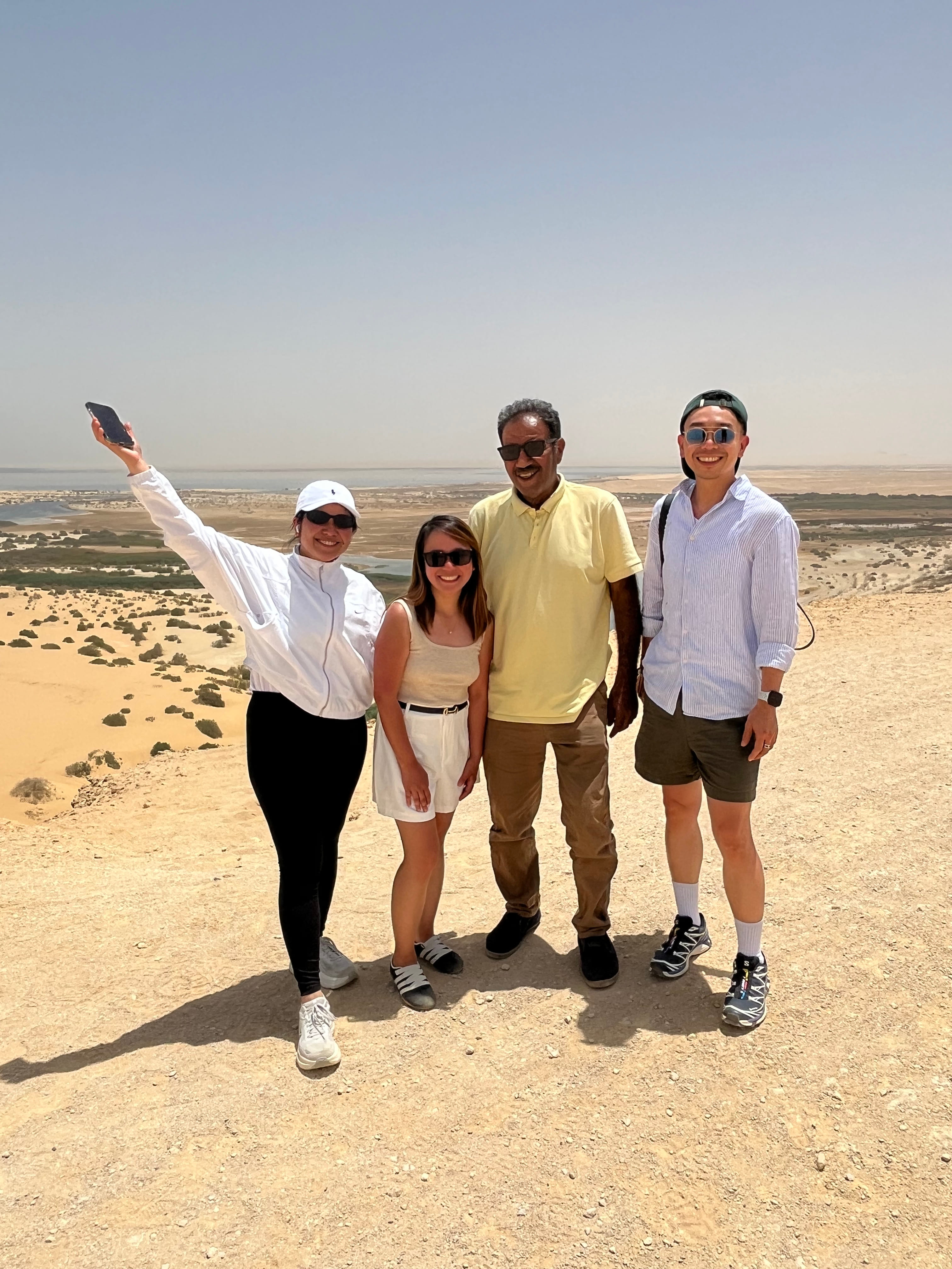 Panoramic view of Magic Lake from Mudawara Mountain Fayoum