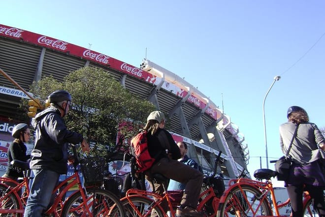 Stop at River Plate Stadium during your bike tour.