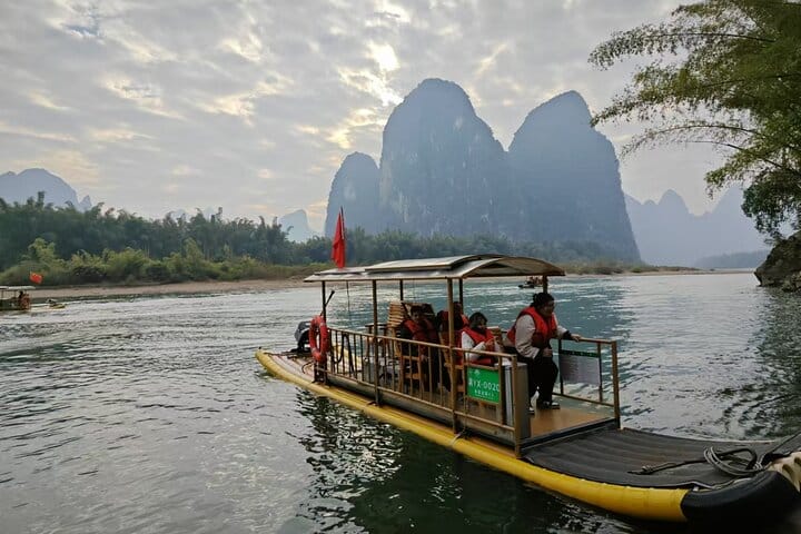 Electri boat in Li River