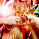 Free glass of champagne each