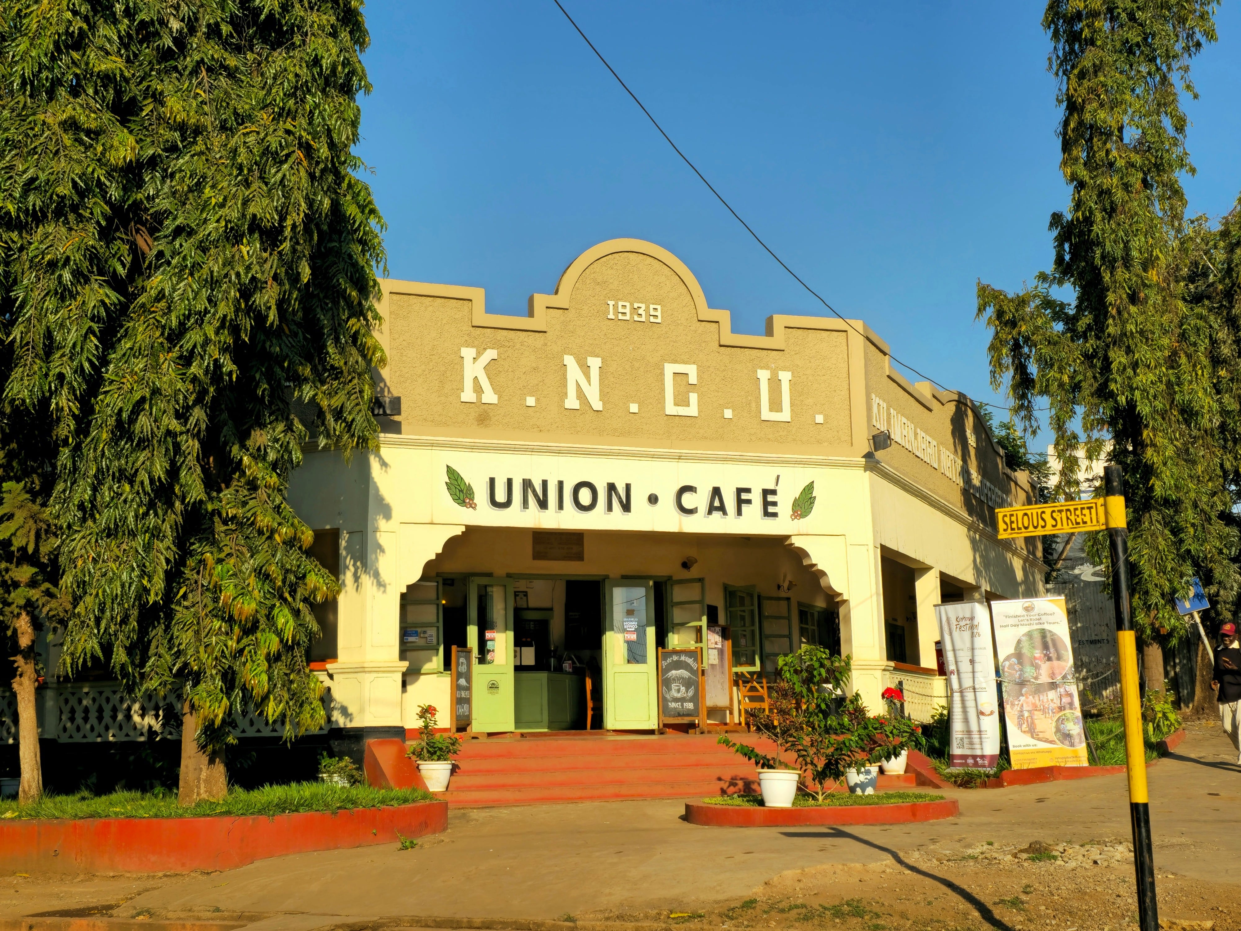 Historic Union Coffee shop building in Moshi town