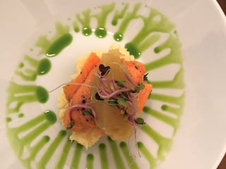 Arctic charr at Salt Eldhus cookery school.