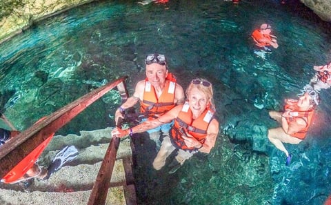 Small Group Tour to Cenote Cave and Sea Turtles snorkeling