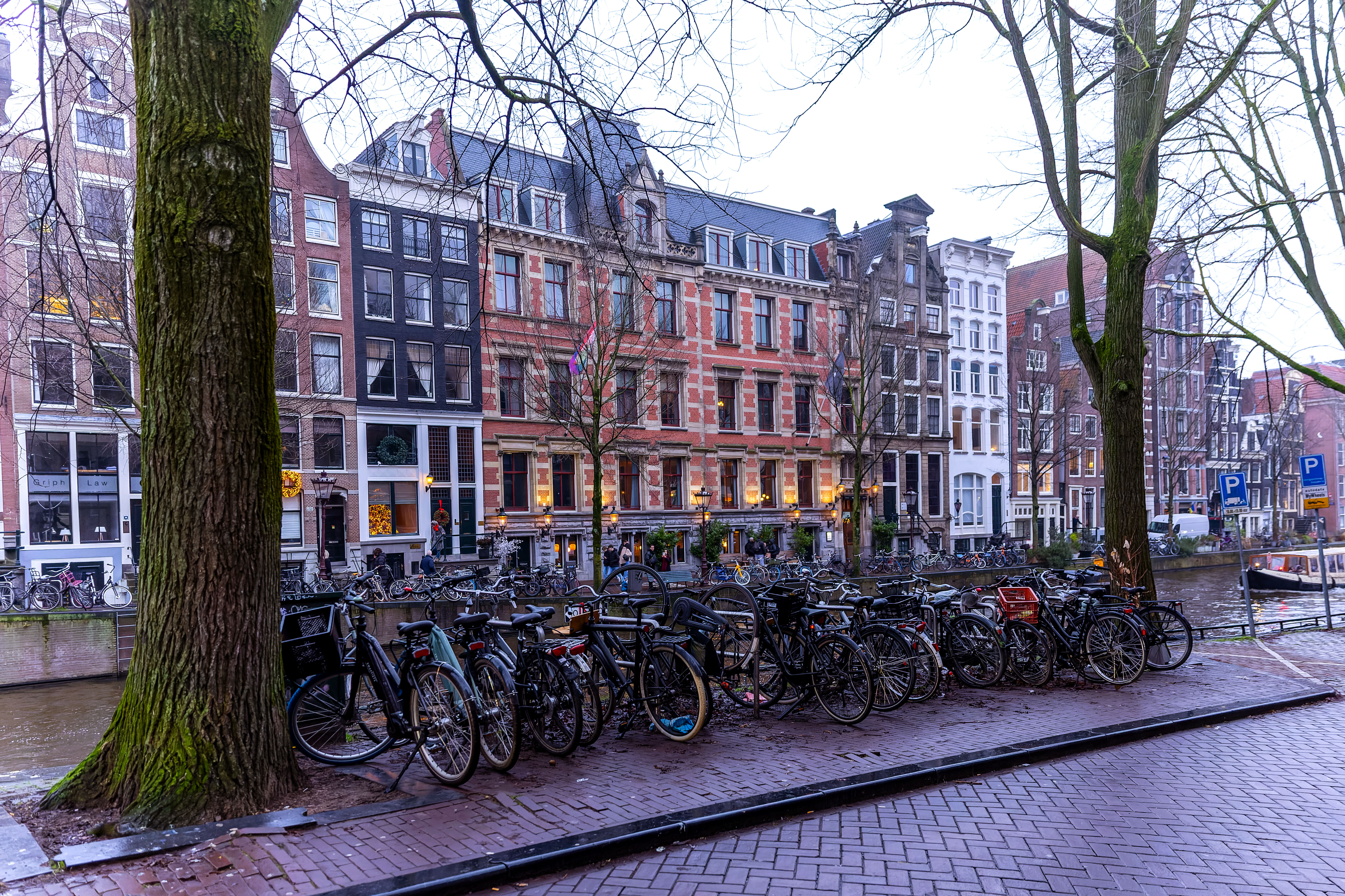 Streets of Amsterdam with bicycles