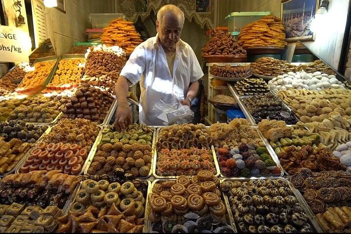 Moroccan sweets at a food stall