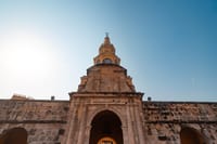Ecleptic architecture republican tower on colonial wall