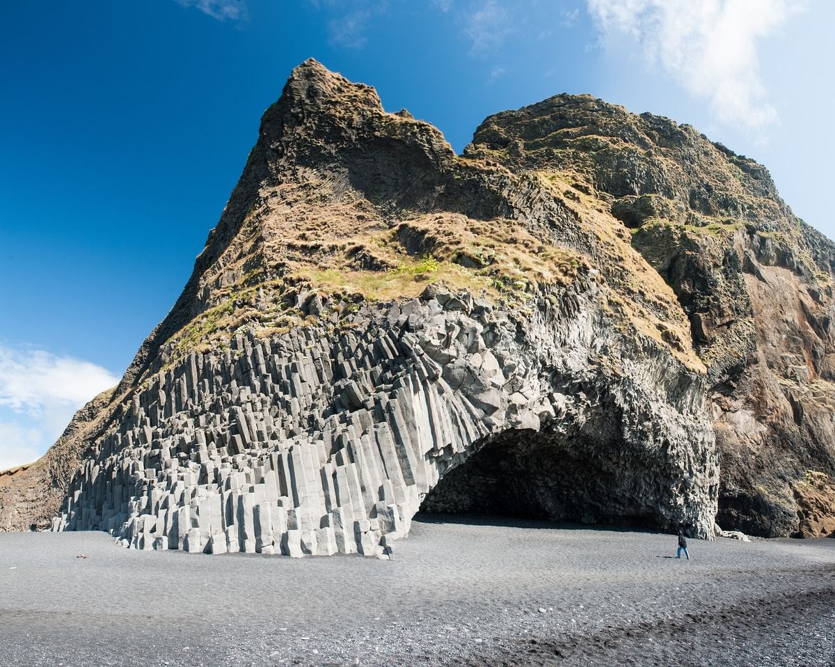 There is a basalt column cave on Reynisfjara