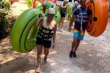 Zip Line and Cave Tubing Adventure in Belize Jungle