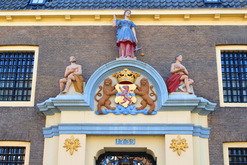 Street view of a bridge views along the route of the Zwolle scavenger hunt City Detective.
