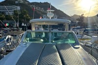 Prepare for a luxurious cruise as your private yacht awaits you in the Cabo marina.
