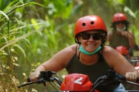 laugh with friends on ATV ride