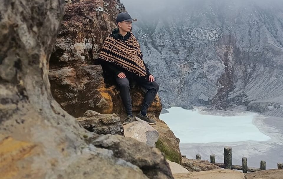 Volcano and Domas Crater of Hot Stony-bubble from Jakarta Lunch
