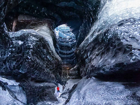 The Ice Cave Under The Volcano during arctic adventures katla ice cave tour