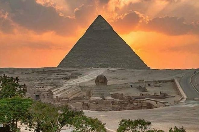 The Great Pyramid and Sphinx