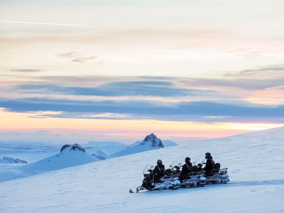 Pearl Tour - Golden Circle Super Jeep Tour & Snowmobiling — Mountaineers of Iceland