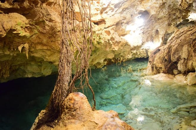 Aventura en cenote Yaxmuul Ceremonia y rapel del chamán maya