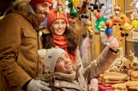 Leisure activity Christmas market with family