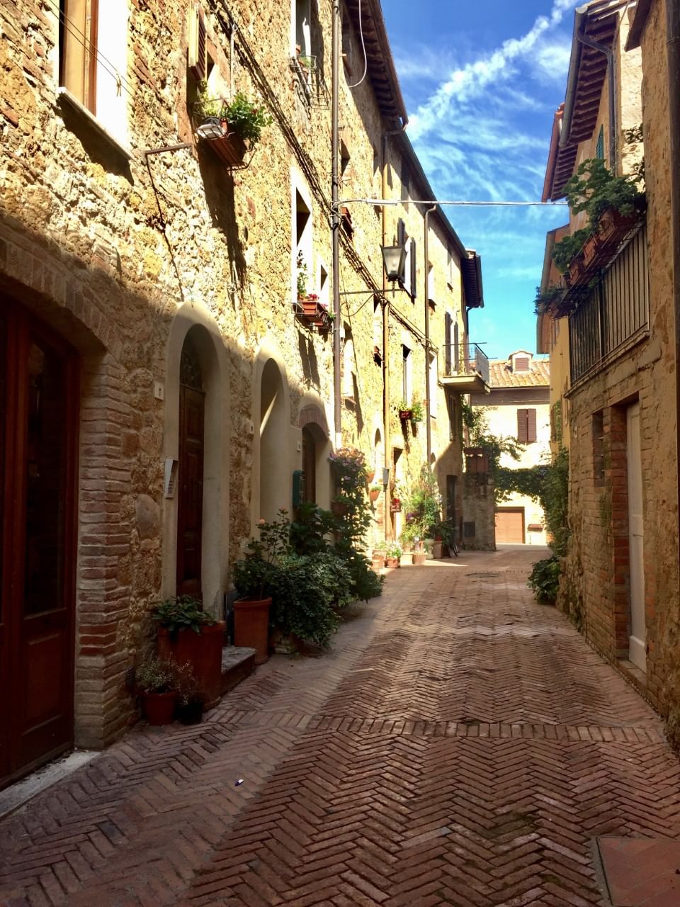 Close-up of a street in Pienza