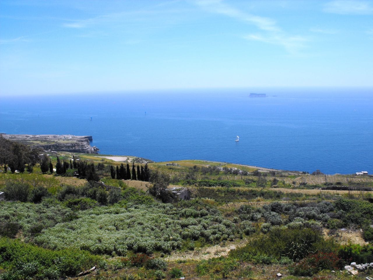 Panoramic views from Fawwara in Malta is a small area between Siggewi and Dingli