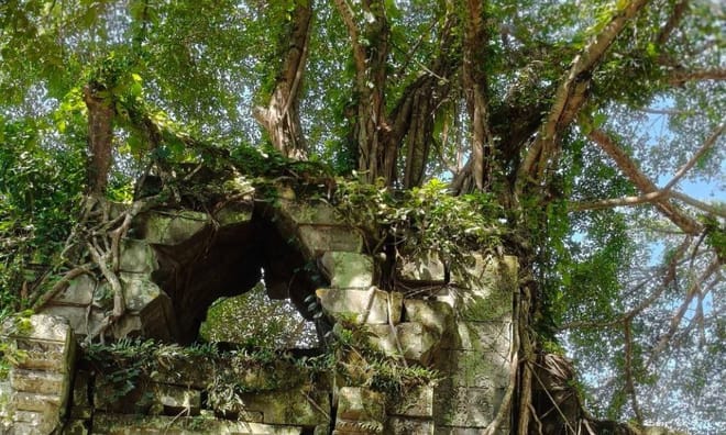 Sunrise at BengMealea with hidden Jungle -Ancient Carving (Peang Komnou) The Rock art Sanctuary photo 3