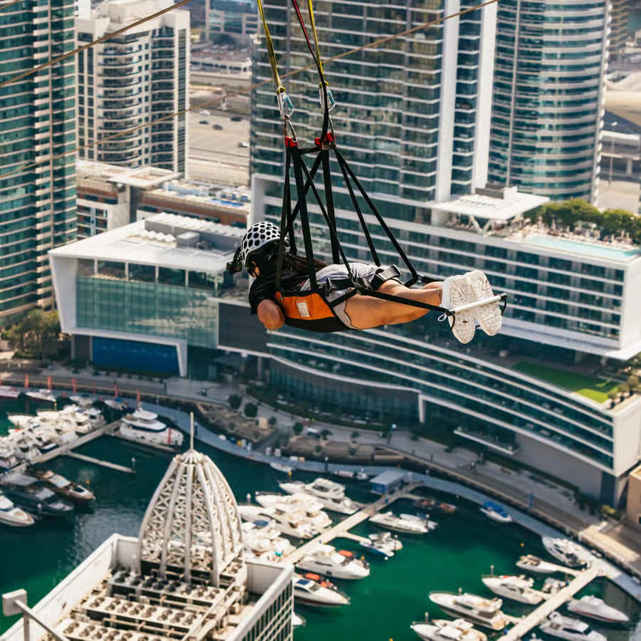 Dubai : XLine Marina, Experience the World’s Longest Urban Zipline!