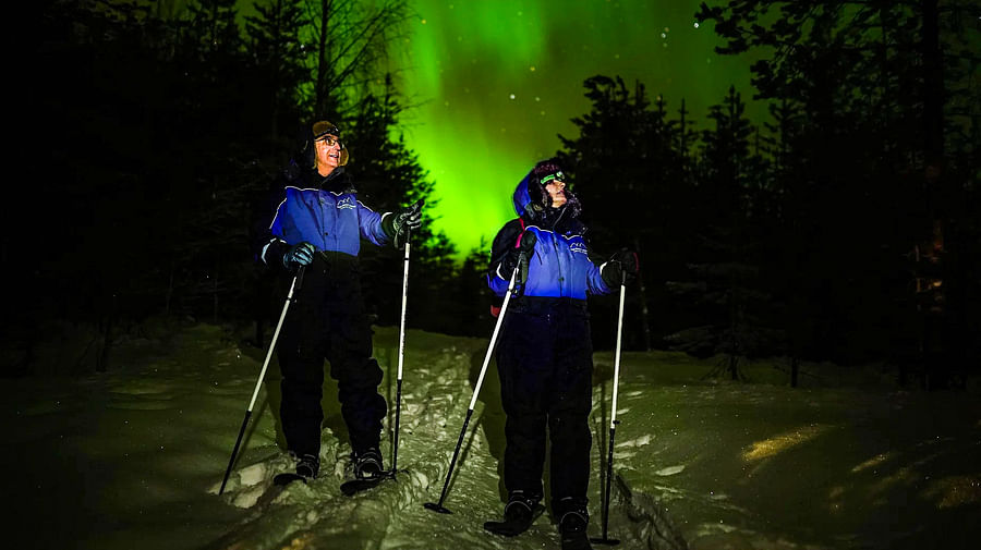 Ski Trekking under the Northern Lights