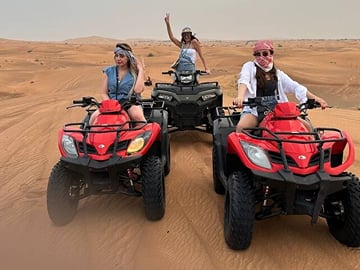 Dubai: Desert Safari, Quad bike and Sand boarding with BBQ Dinner