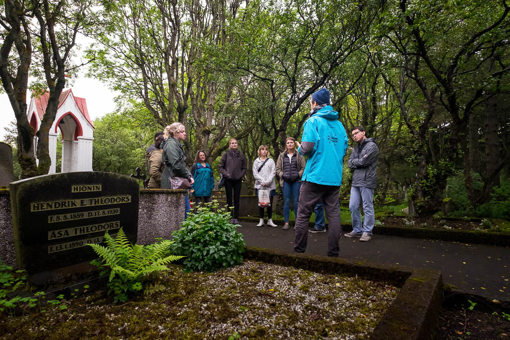 A guide explaining the history of the oldest Graveyard in Iceland